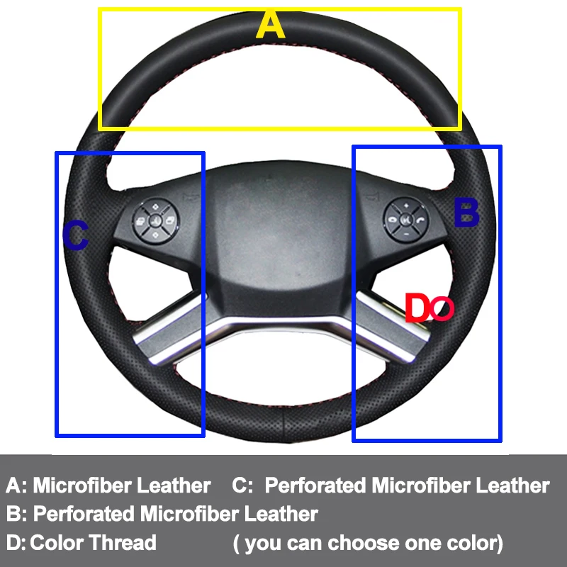 Автомобильная крышка рулевого колеса для Mercedes Benz M-Class 2009-2011 R-Class R300 320 350 400 500 2010-2017