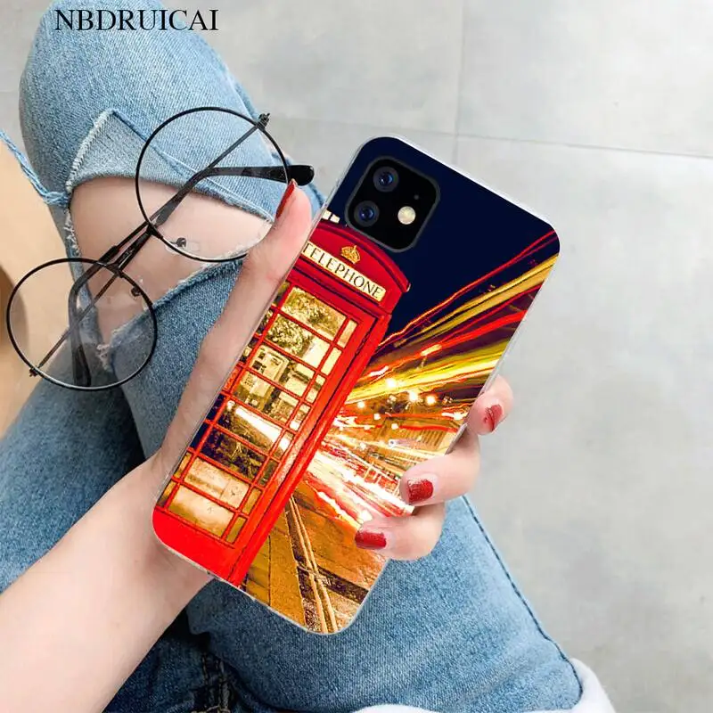 NBDRUICAI красная телефонная будка коробка Лондон мягкий телефонный чехол для iPhone 11