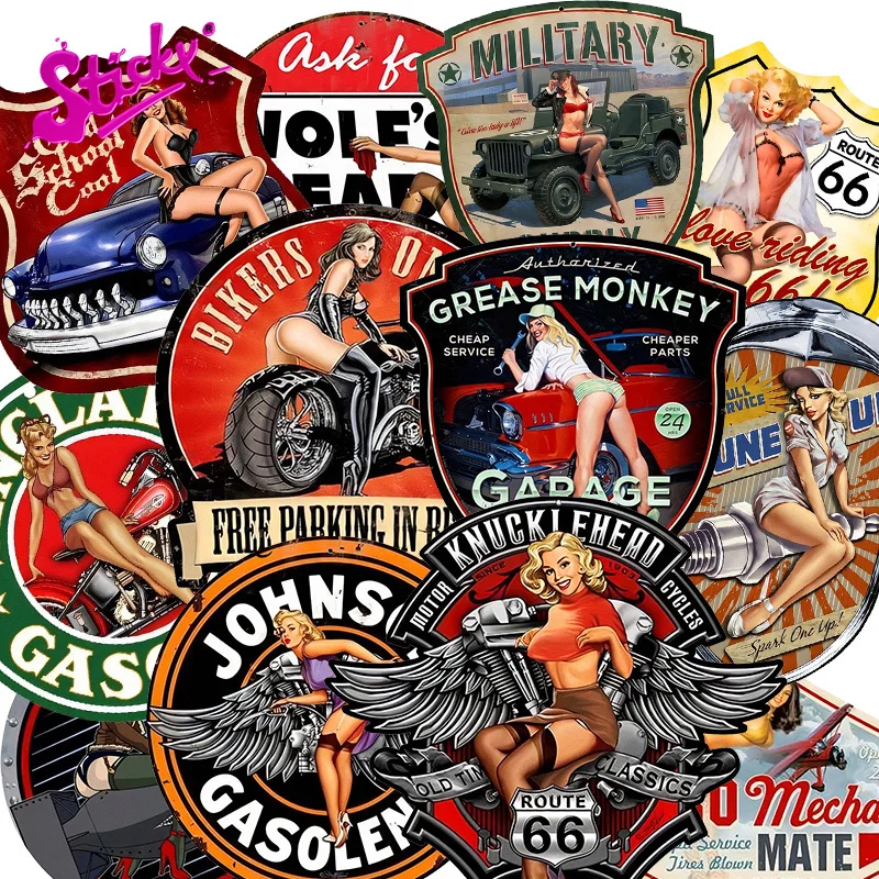 Клейкая сексуальная девушка бензолен гараж значок брендовая наклейка на