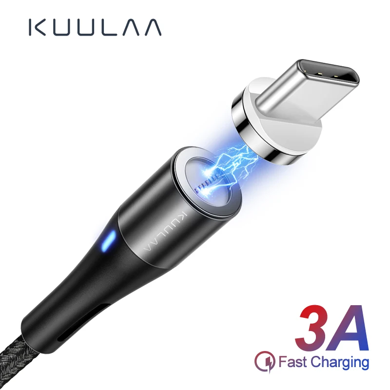 KUULAA Магнитный кабель usb type-C Быстрый зарядный адаптер для XiaoMi мобильного телефона зарядное устройство Магнит usb type C Быстрая зарядка USB-C шнур