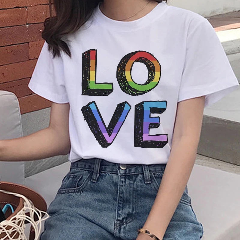 Летние повседневные Love Is с О-образным вырезом Футболка Гордость Женская футболка