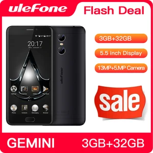 Чехол-накладка Ulefone Gemini двойная задняя камера мобильный телефон 5,5 дюймов FHD MTK6737T 4 ядра Android 3 ГБ + 32 Гб за счет сканера отпечатков пальцев 4G смартфон GPS
