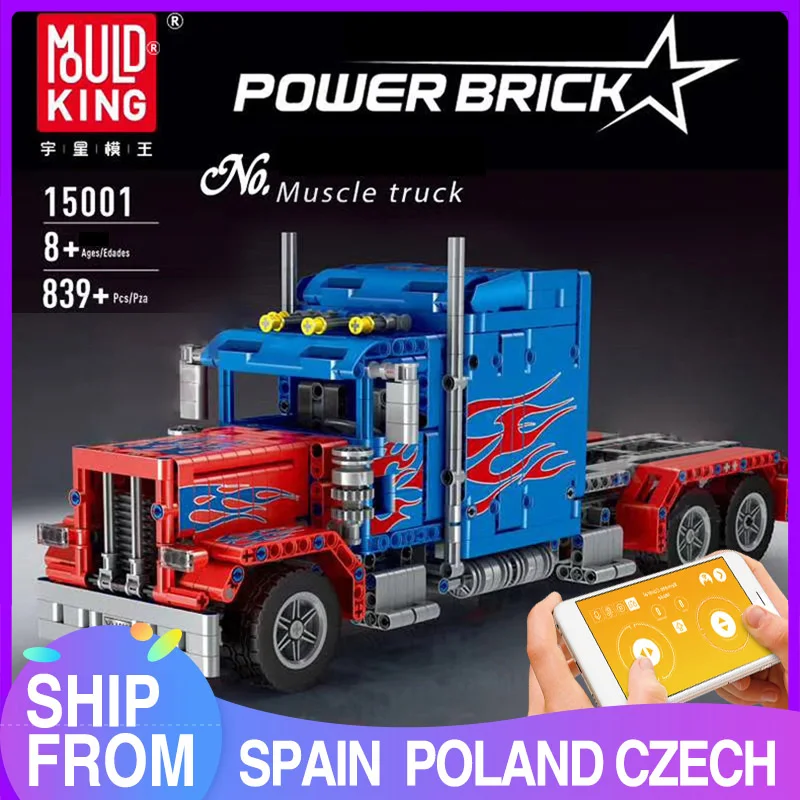 

MOULD KING The Peterbilt 389 Heavy Container Remote control Truck Assembly Kits Building Blocks Kids Toys Birthday Gifts
