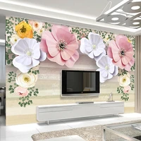 photo wallpaper romantic pastoral flowers mural wall painting living room sofa home decor 3d self adhesive waterproof stickers