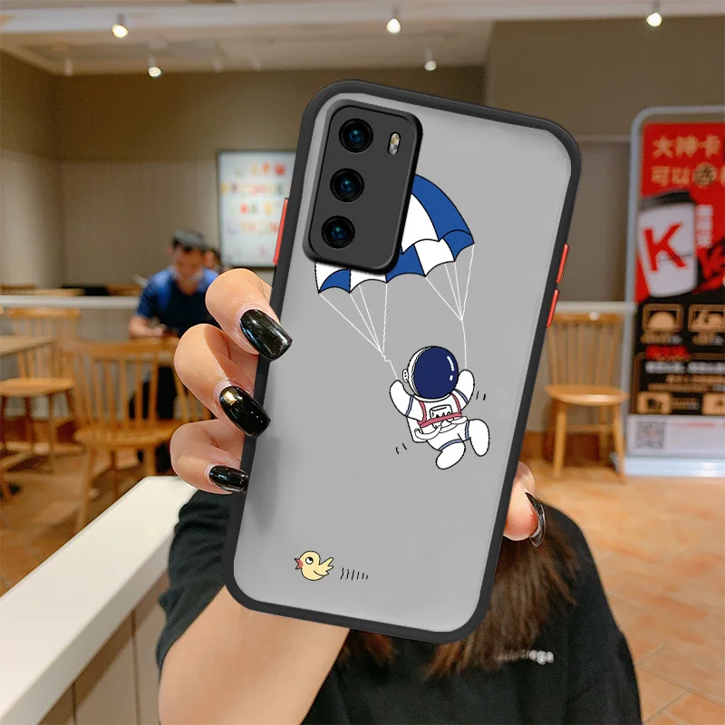 

Skydiving Astronaut Slicone Phone Cover Huawei P40 P50 P30 P20 Pro Lite Mate 40 30 20 Pro Lite Nova 5t Y7A Shockproof Soft Case