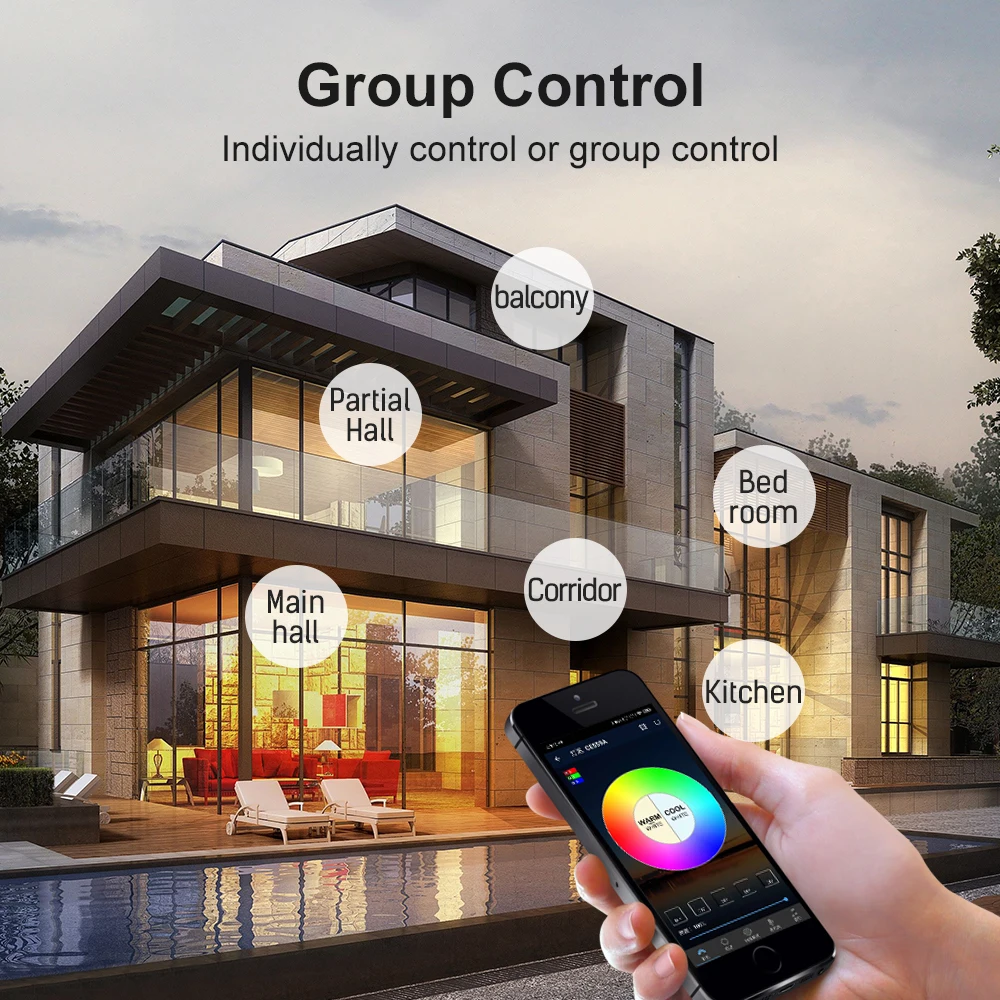 Dimmable светодиодный WiFi лампа накаливания 9 Вт 15 E27 умный светильник RGB белый