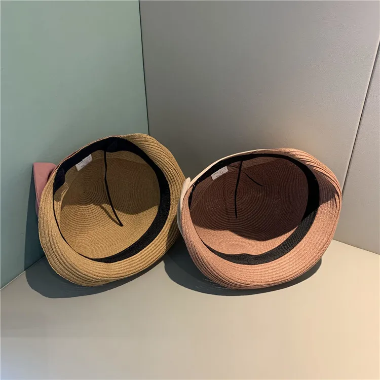 

202104-YY new summer soft paper ribbon can fold holiday street lady leisure sun cap women leisure hat