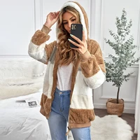 womens high quality hot sale fashion winter long sleeved warm hooded thickened double sided fleece