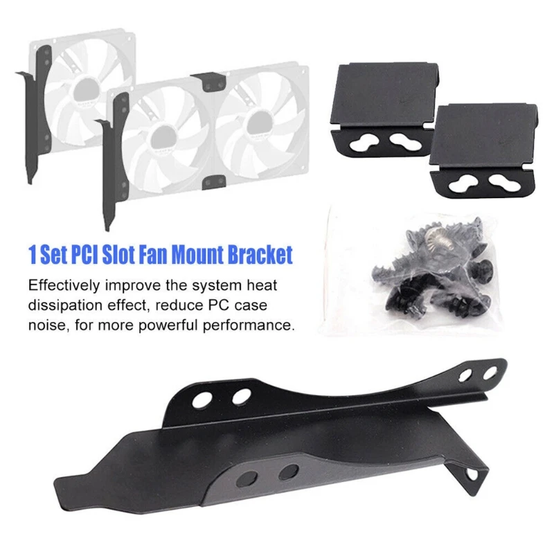 

K5DB For Video Card DIY Support PCI Slot Bracket Easy Install Dual Fan Mount Rack