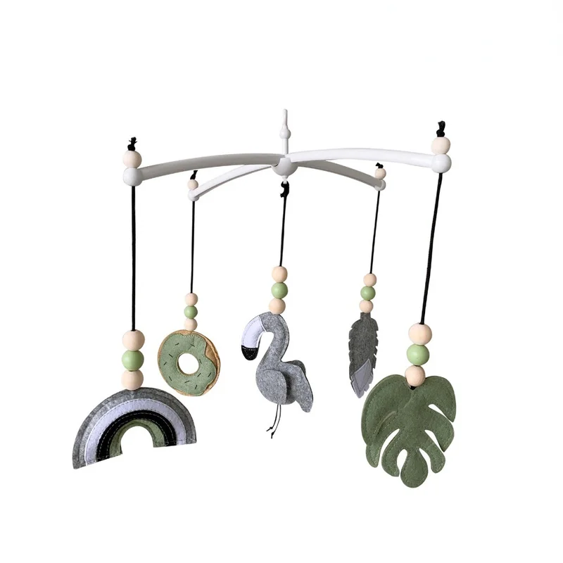 Baby room Decoration Hanging Rotating Toys Unicorn Flamingo Felt Wind Chimes Movable Ornaments Children's Room Ornaments