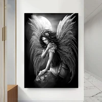 angels and demons room decor painting horror woman figure diamond art adults crafts kit jewel cross stitch handmade