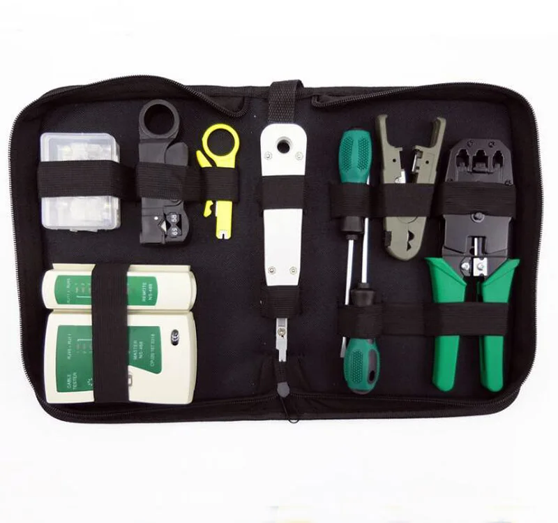 Набор сетевых инструментов 10 в 1 Обжимные Щипцы инструмент для зачистки проводов