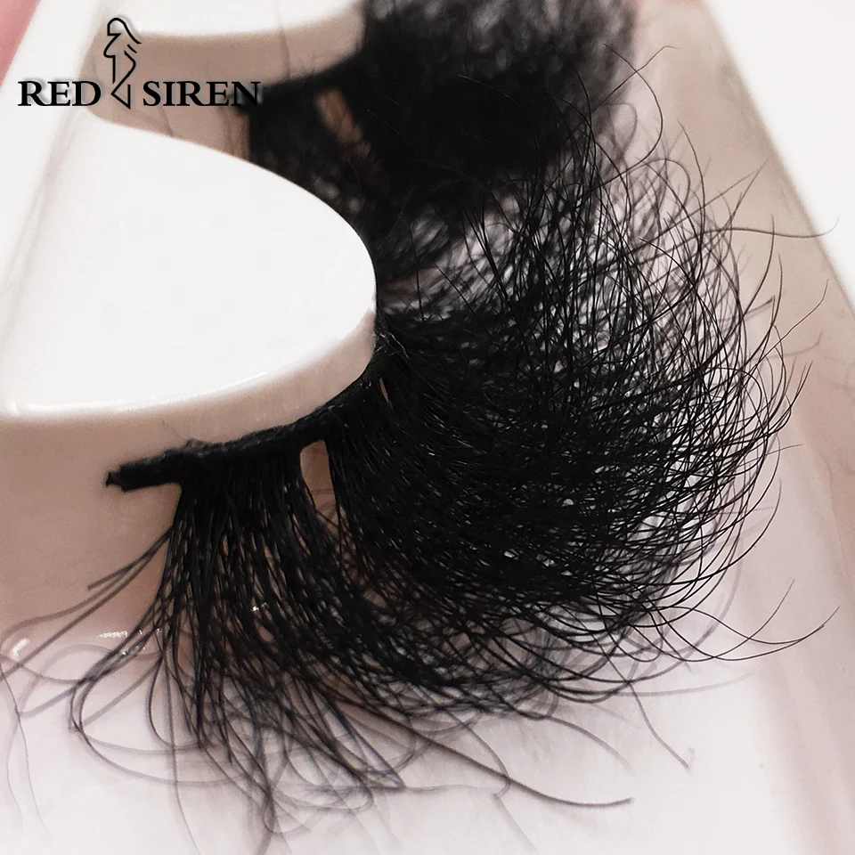 

RED SIREN Lashes Mink 25mm Fluffy messy 3d mink eyelashes Dramatic Soft Long Eyelash Extension Wholesale Mink Lashes