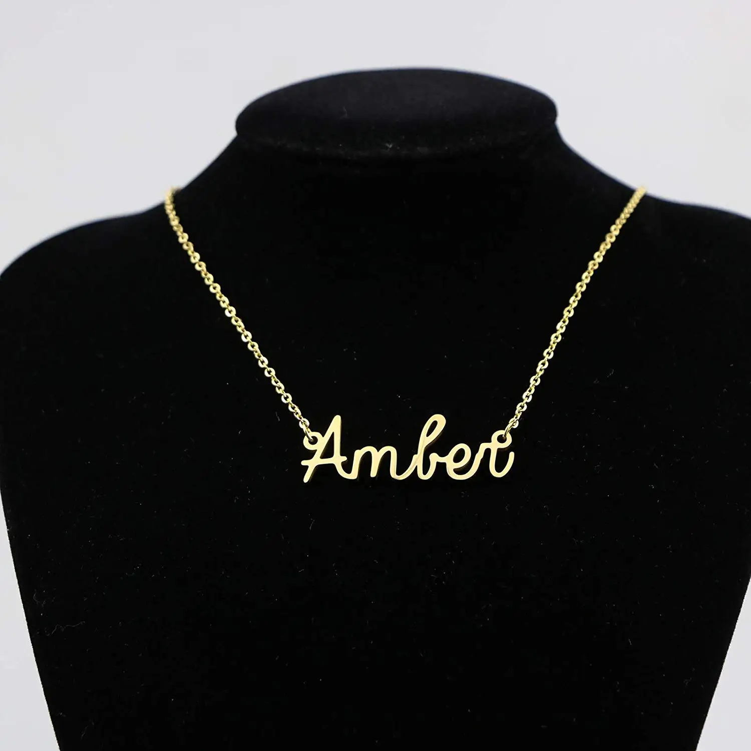 

Customized Necklace Stainless Steel Necklace Nameplate Choker Pendant English Name Jewelry Necklace 45 Fonts AAA Quality