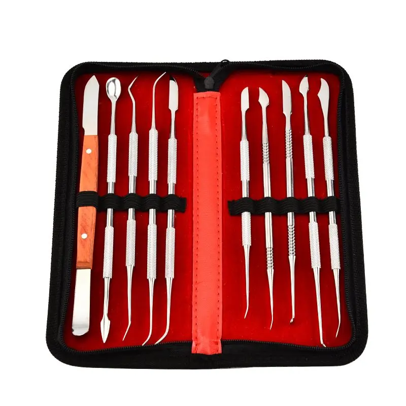 

10Pcs Dental Spatula Plaster Knife Stainless Steel Teeth Waxing Carving Tool Kit