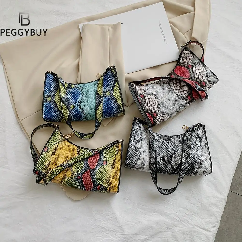 

Сумка женская из искусственной кожи, со змеиным принтом