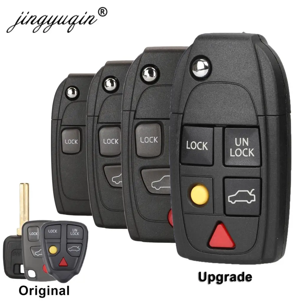 Jingyuqin 4/5 кнопочный дистанционный откидной складной чехол для ключа Volvo XC70 XC90 V50 V70