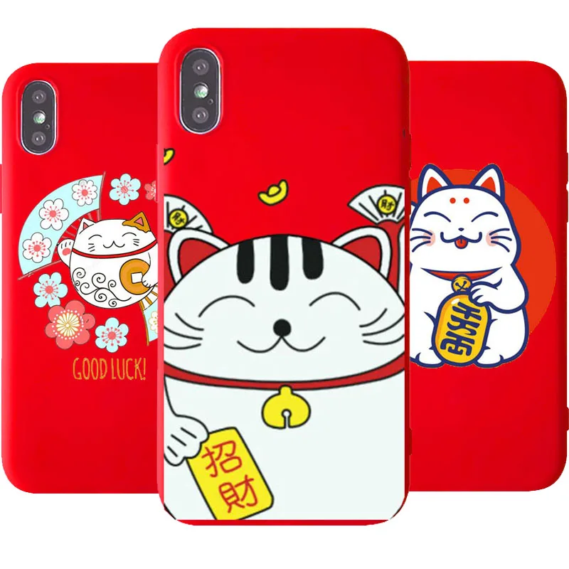 Чехол Koi Fish Lucky Cat с японским рисунком для iPhone 11 11Pro X XS Max XR 5 SE 6 6S 7 8 Plus мягкий