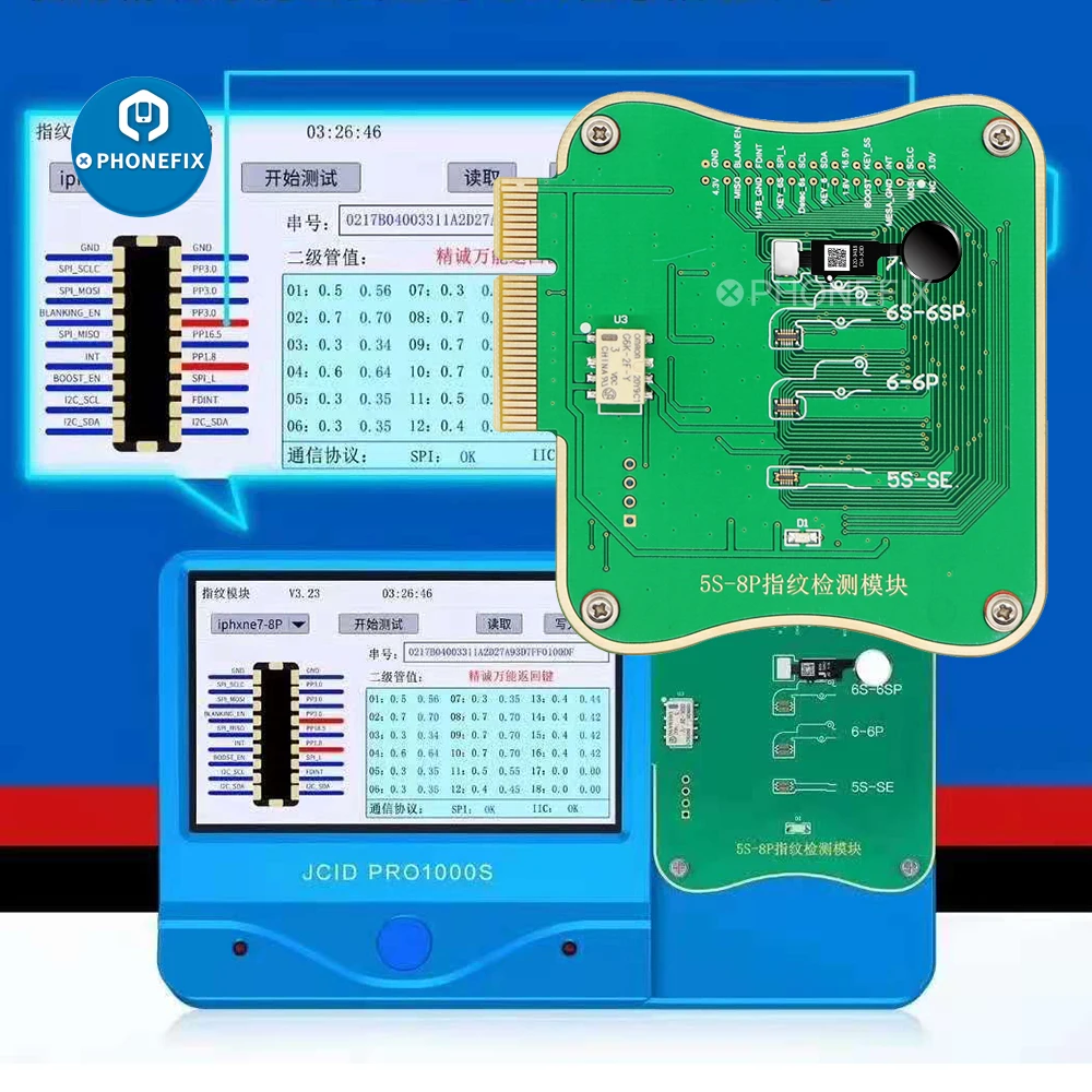 pro1000s jc fpt 1 fingerprint testing module for iphone 5s 8p fault detection fingerprint serial number read write programmer free global shipping