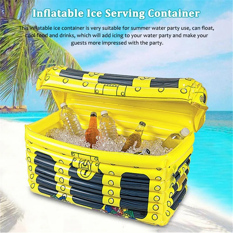 Indoor Outdoor Inflatable Ice Container PVC Beverage Cooler Treasure Box Multi-Purpose Bar Drinks Cool Leisure Supplies | Дом и сад