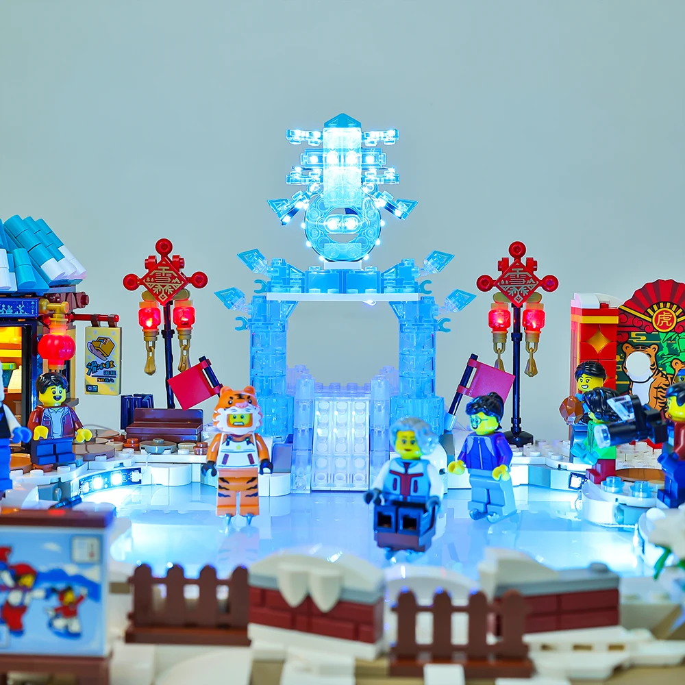 Набор со светодиодной подсветкой для Idea 80109 Лунный Новый год снежный фестиваль