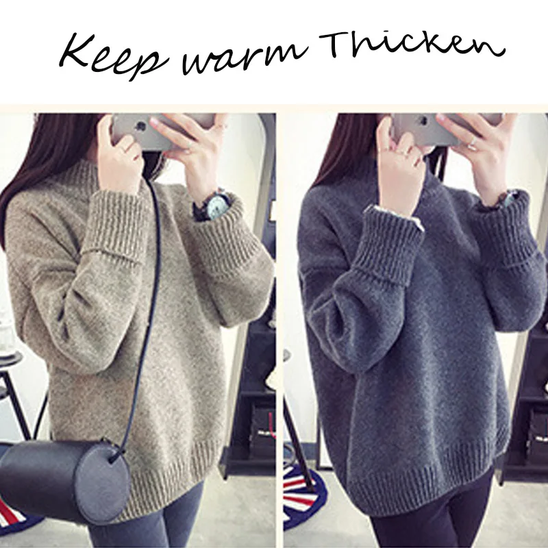 Зимняя одежда для девочек вязаный свитер пальто с длинным рукавом и круглым