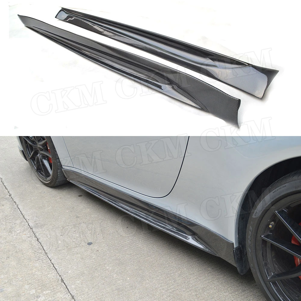 Боковые юбки из углеродного волокна подходят для Porsche 911 991 GT3 Carrera 2012 2015 бампер