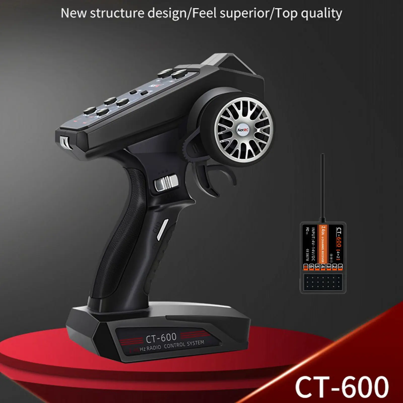 

2.4GHz 6 Channel One-Handed Control Radio RC Transmitter Remote Control Receiver for TRX4 Scx10 RC Boat Update Parts Accessories