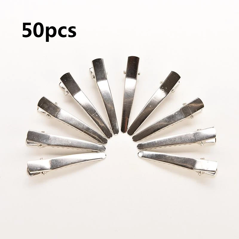 

50 шт. 35 см/длина 45 мм плоский металлический Одноместный зубец Аллигатор Заколки для волос Крокодил заколка для Луки DIY заколки для волос