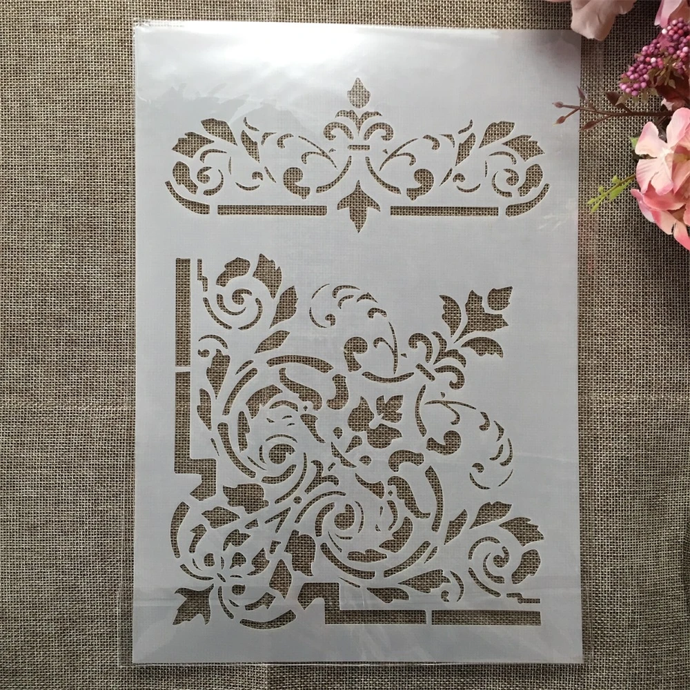 

A4 29cm Palace Crown Edge DIY Layering Stencils Wall Painting Scrapbook Coloring Embossing Album Decorative Template