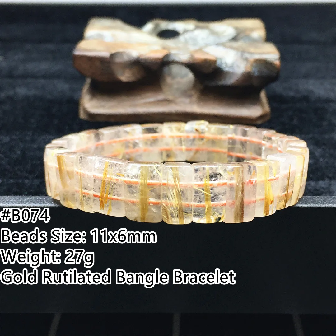 

Натуральный золотистый рутилированный кварцевый браслет, ювелирные изделия для женщин и мужчин, восстанавливающий богатство камень, титан...