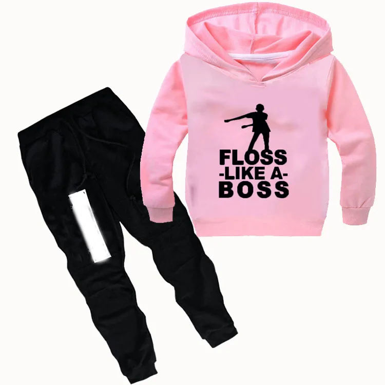 2-16Y Floss Like A Boss Kids Clothing Set 2019 Toddler Girls Clothes Outfits Boys Tracksuit for Teenagers Hoodies Pants | Детская одежда