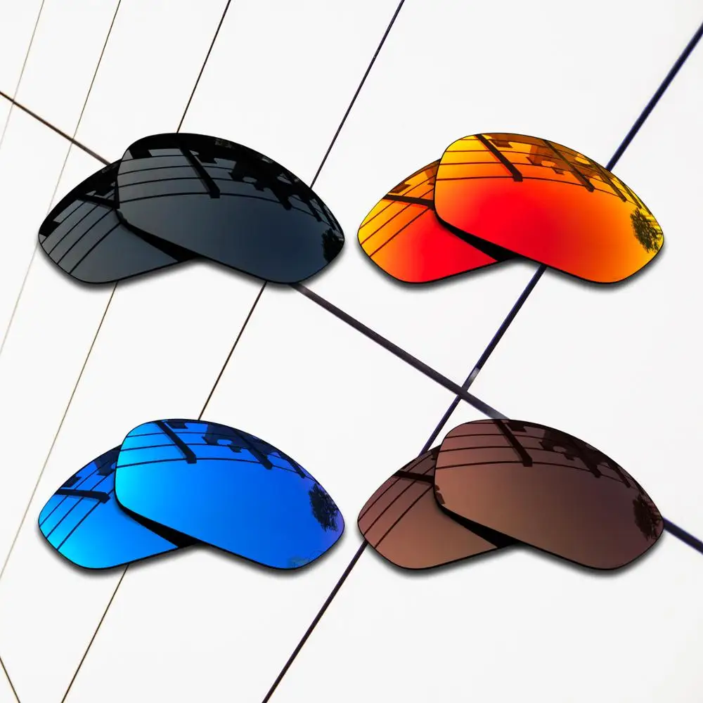 E.O.S 4 Pairs Black & Brown & Blue & Fire Red Polarized Replacement Lenses for Oakley Twenty XX 2012 Sunglasses