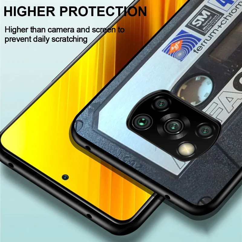 

Vintage Cassette for Xiaomi Poco M3 M2 X3 NFC X2 C3 F2 F1 CC9E CC9 Mi Mix 3 A3 A2 A1 Pro Lite Black Phone Case