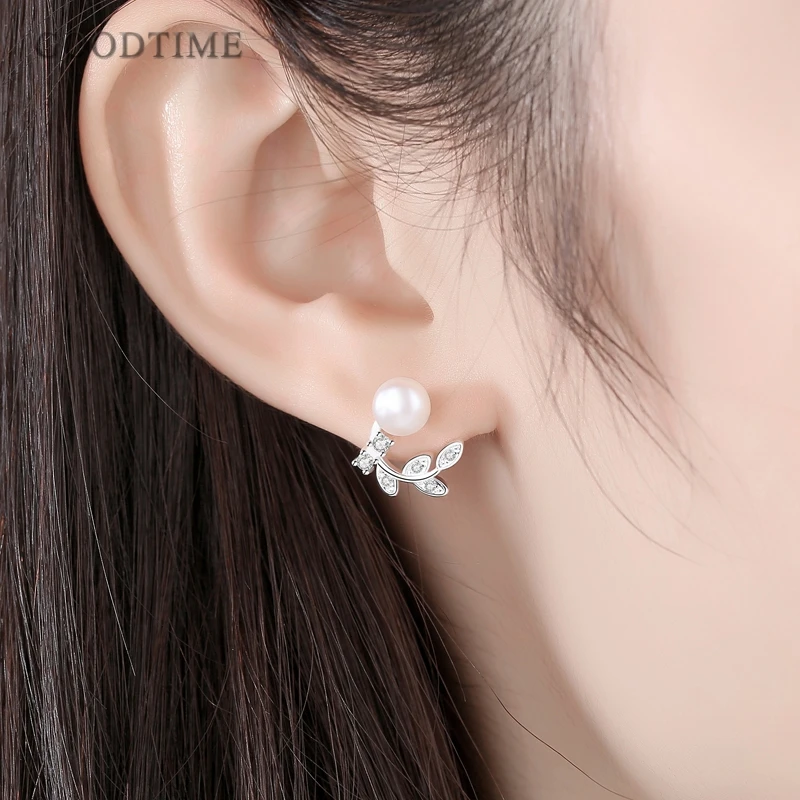 Женские серьги из серебра 925 пробы с натуральным пресноводным жемчугом |