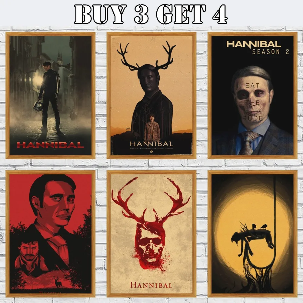 

Hannibal Movie Poster Vintage Posters Kraft Wall Paper High Quality Painting For Home Decor Wall Posters