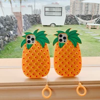 3d pineapple soft silicone phone case for iphone 12 11 pro max 12mini xs max xr x 6s 6 7 8 plus se 2020 cute girl kid gift cover