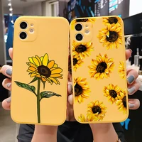 punqzy soft tpu sunflower case for iphone 12 11 pro max xr 6 7 8 plus xr se2020 cute sun flower anti fall effect new style gift