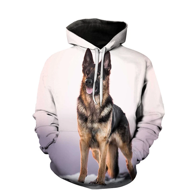 

3D German Shepherd Hoodie Men's and Women's Harajuku Lover Sweater Casual Sportswear Fashion New Long Sleeve Sweater