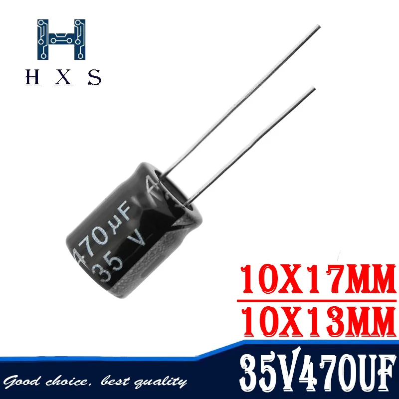 10 шт. высококачественный электролитический конденсатор 35 в 470 мкФ 10*17 мм