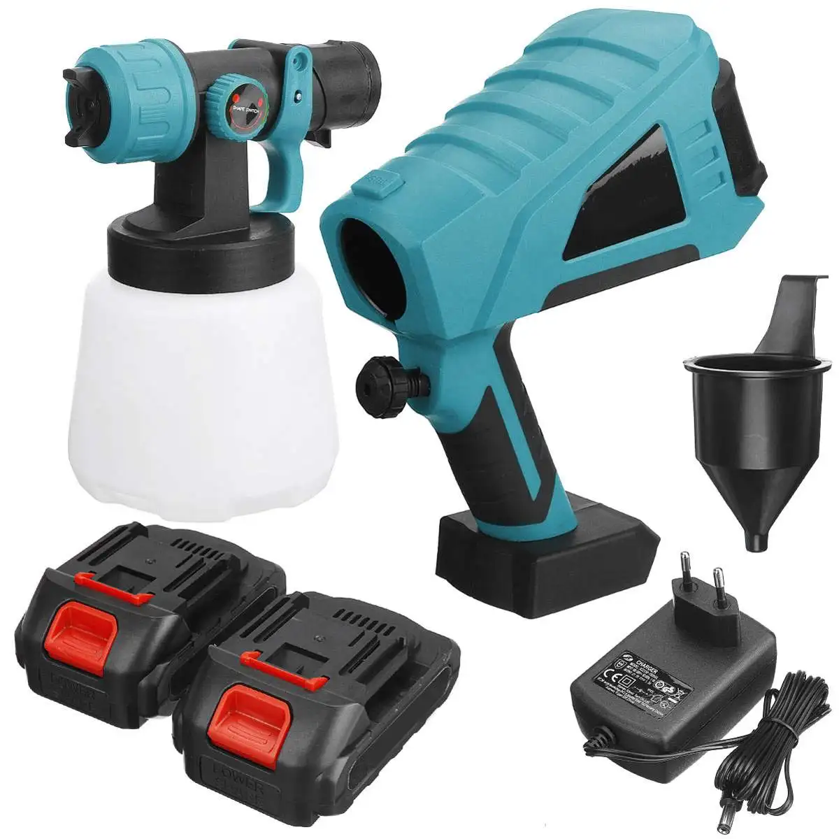 

1500W 1000ML Cordless Electric Spray Gun with 3 Nozzles Flow Control Airbrush High Power Paint Sprayer For Makita 18V Battery