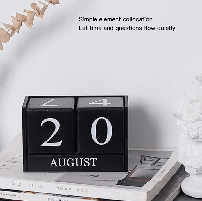 Деревянный креативный настольный календарь вечный украшения для дома гостиной