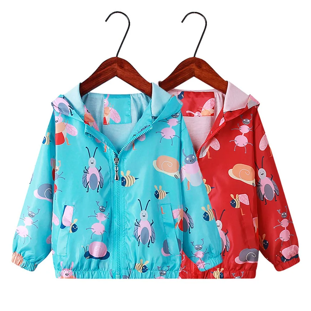 

V-TREE осенней детской одежды, куртка с длинными рукавами для маленьких девочек детские куртки с капюшоном из хлопчатобумажной ткани с принто...