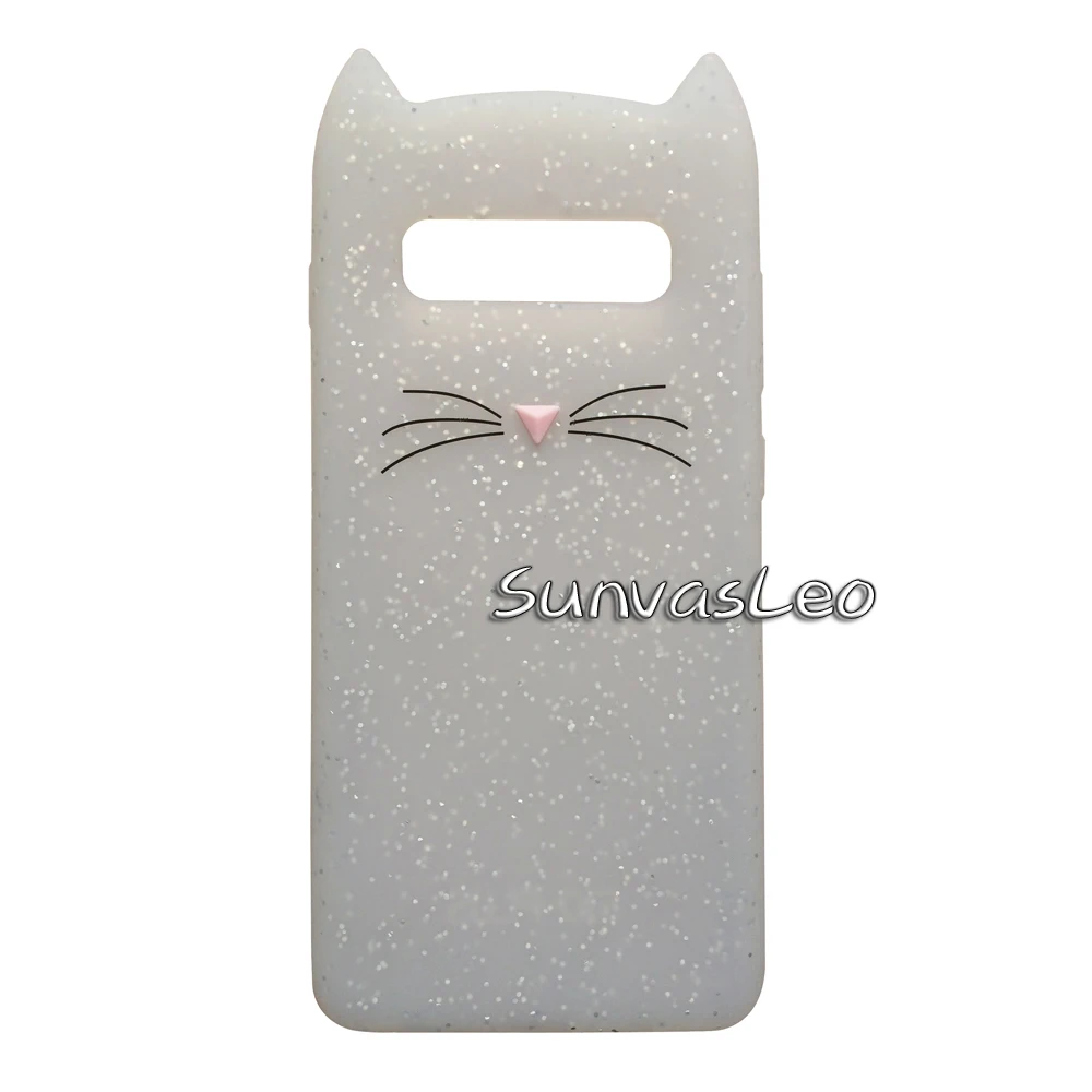 White Beard Cat Мягкий силиконовый чехол для samsung Galaxy S10e S10 S10Plus с объемным изображением животных из мультфильмов, защитный противоударный чехол для задней панели телефона - Цвет: White Beard Cat