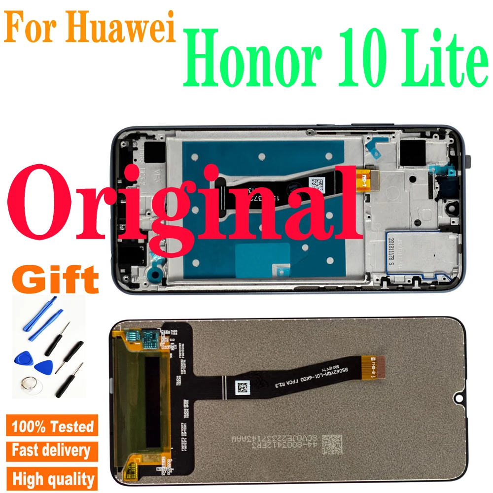 Оригинальные чехлы для Huawei Honor 10 Lite ЖК дисплей + сенсорный экран дигитайзер сборки