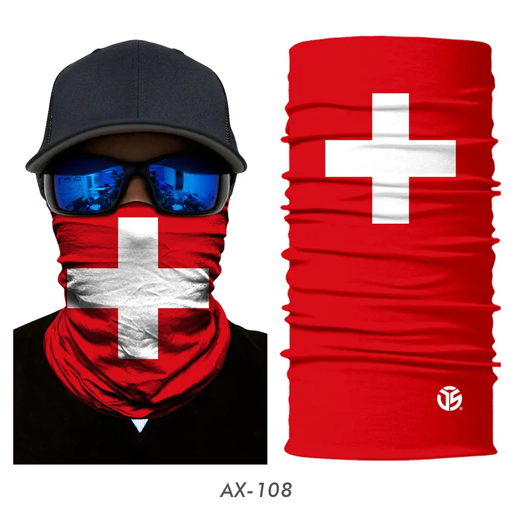 Switzerland 3D волшебный шарф, США, Национальный Флаг Испании, Россия, гетры для шеи, летняя трубчатая маска для лица, повязка на голову, бандана, шарфы для мужчин и женщин - Цвет: Switzerland