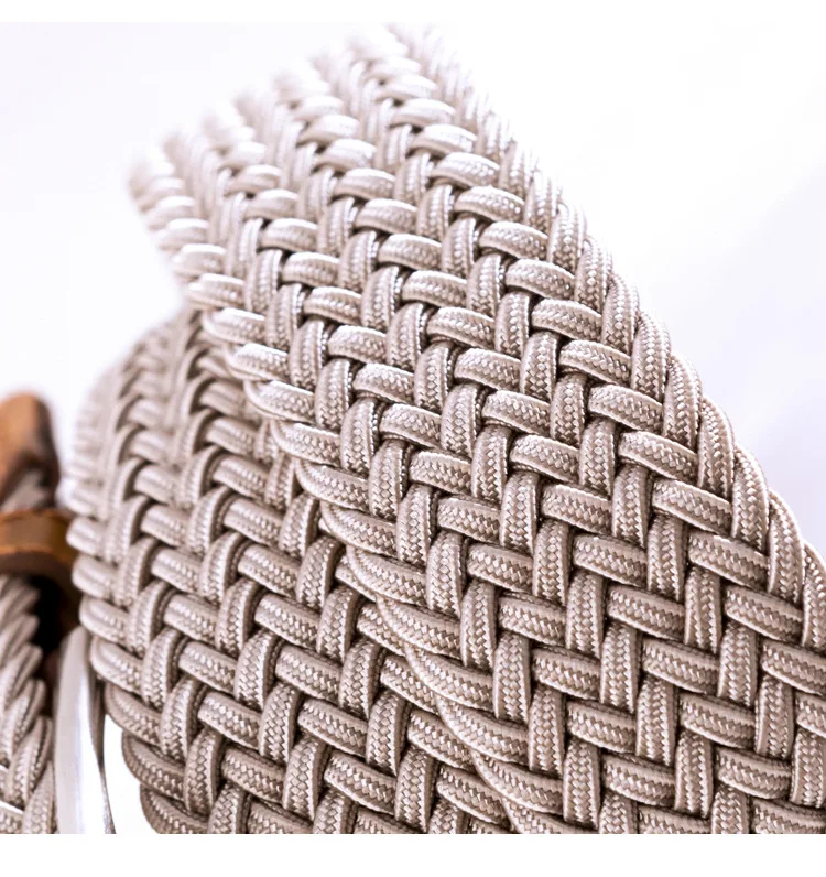 Эластичный эластичный пояс Холщовый тянущийся плетеный тканый кожаный ремень