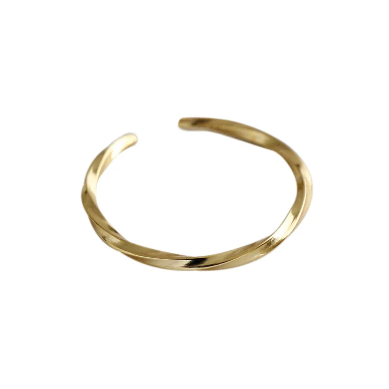 SHANICE 925 Sterling Silver Open Ring INS simple Mobius twist adjustable opening Ring Holiday Engagement Party Jewelry
