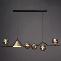 nordic creative led chandelier kitchen island glass ball long pendant lamp living dining room study bar lighting hanging fixture