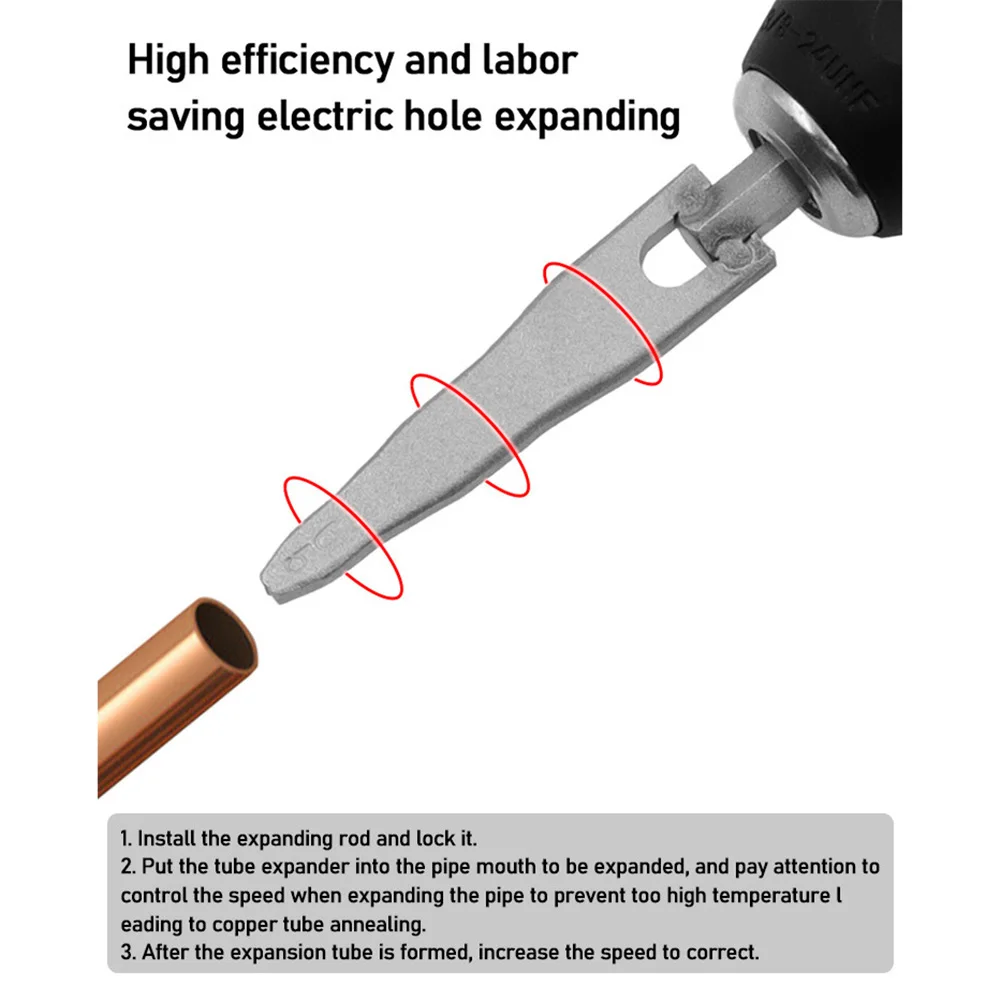 

4PCS High-speed Steel Copper Pipe Swaging Tool Drill Expander Metric And Inch Drill Bits 6/9/12MM/0.48in Swaging Bit